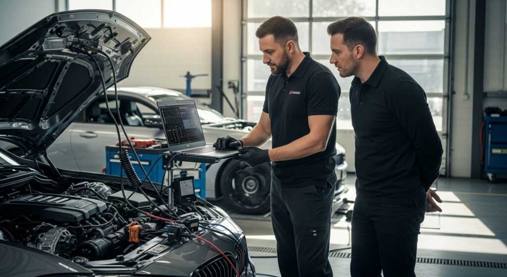ECU tuning, car diagnostics, enthusiast workshop